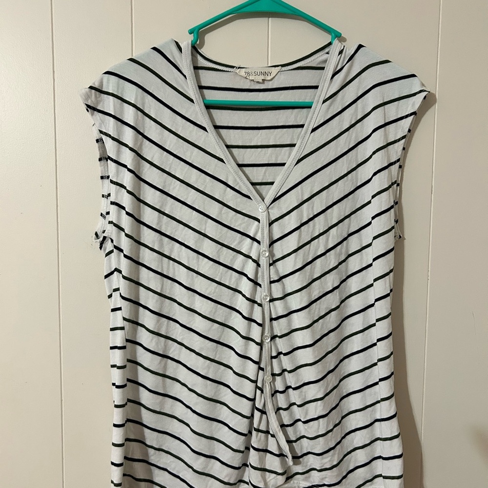 Striped Hooded Women's Tank Top